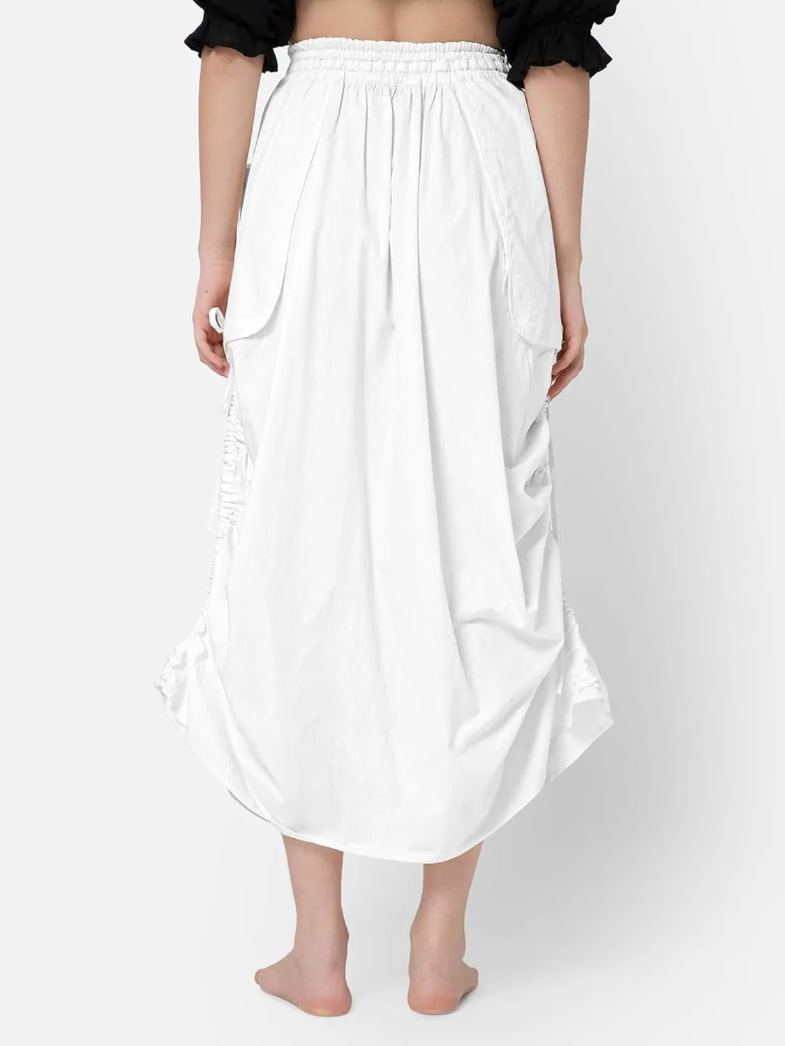ThePirateDressing Women's 100% Cotton Maxi Boho Bohemian Hippie Gypsy Skirt with Side Hanging Pockets