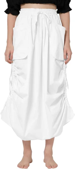 ThePirateDressing Women's 100% Cotton Maxi Boho Bohemian Hippie Gypsy Skirt with Side Hanging Pockets