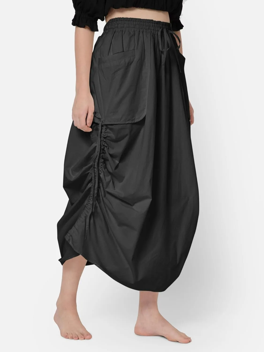 ThePirateDressing Women's 100% Cotton Maxi Boho Bohemian Hippie Gypsy Skirt with Side Hanging Pockets