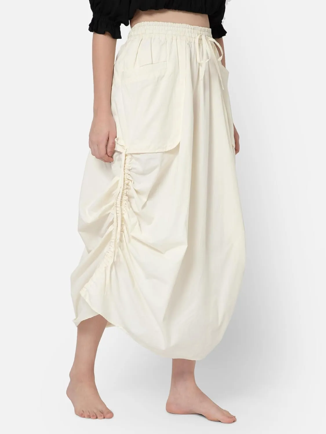 ThePirateDressing Women's 100% Cotton Maxi Boho Bohemian Hippie Gypsy Skirt with Side Hanging Pockets