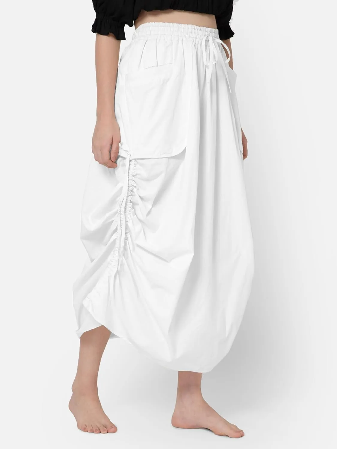 ThePirateDressing Women's 100% Cotton Maxi Boho Bohemian Hippie Gypsy Skirt with Side Hanging Pockets