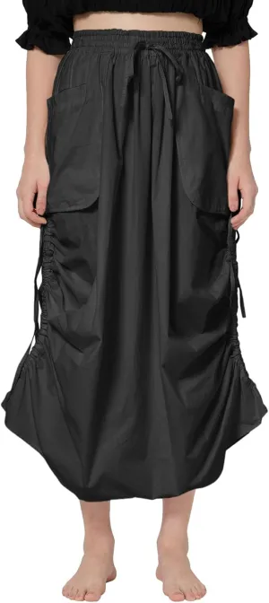 ThePirateDressing Women's 100% Cotton Maxi Boho Bohemian Hippie Gypsy Skirt with Side Hanging Pockets