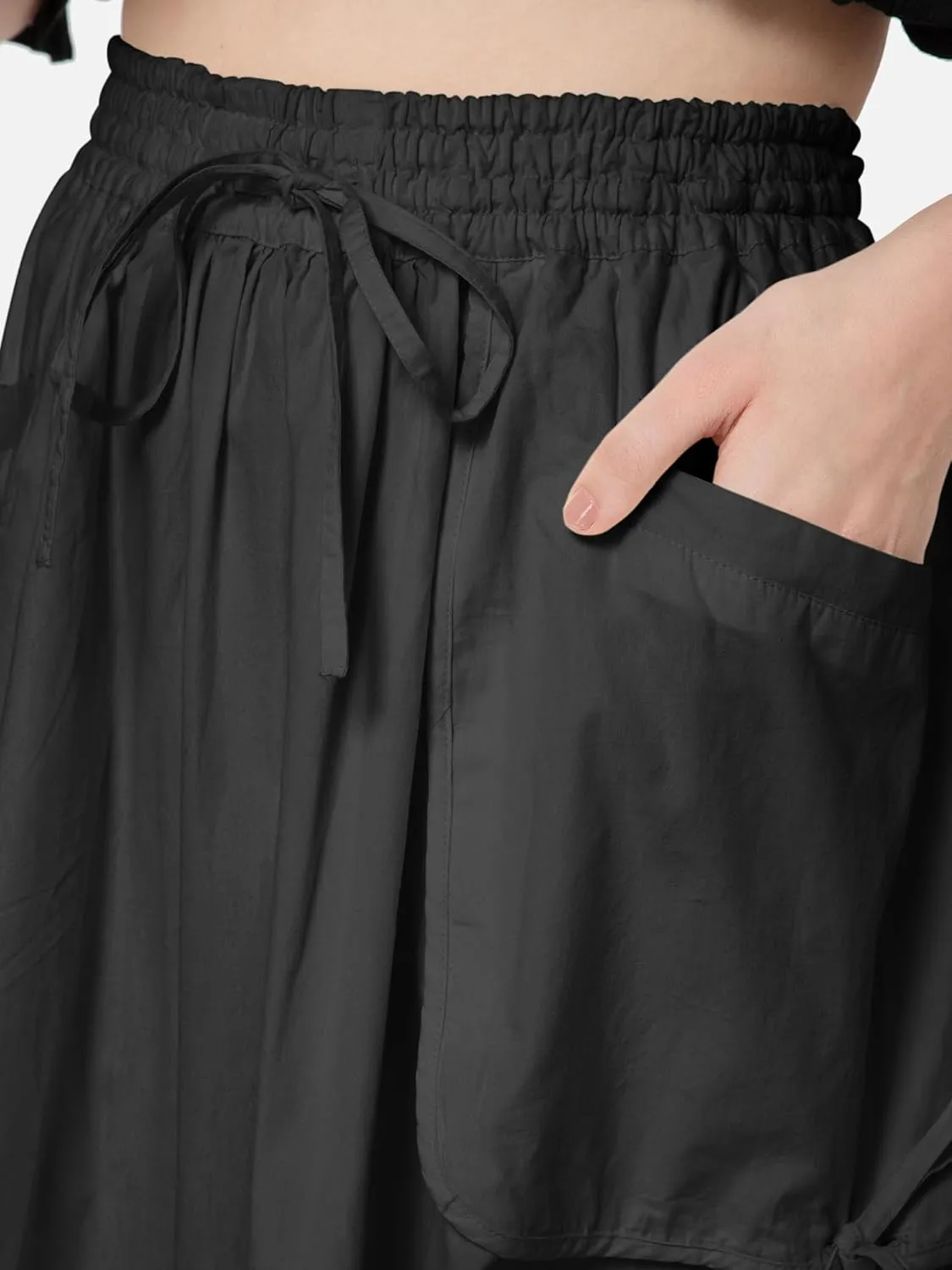ThePirateDressing Women's 100% Cotton Maxi Boho Bohemian Hippie Gypsy Skirt with Side Hanging Pockets