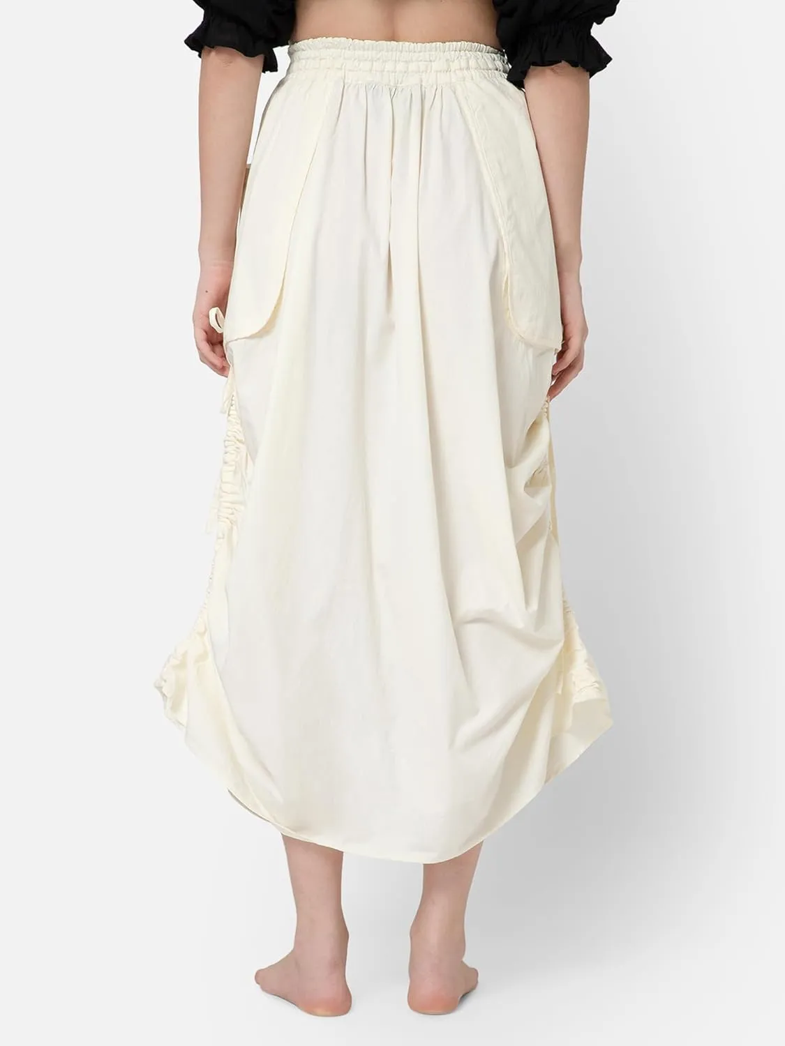 ThePirateDressing Women's 100% Cotton Maxi Boho Bohemian Hippie Gypsy Skirt with Side Hanging Pockets