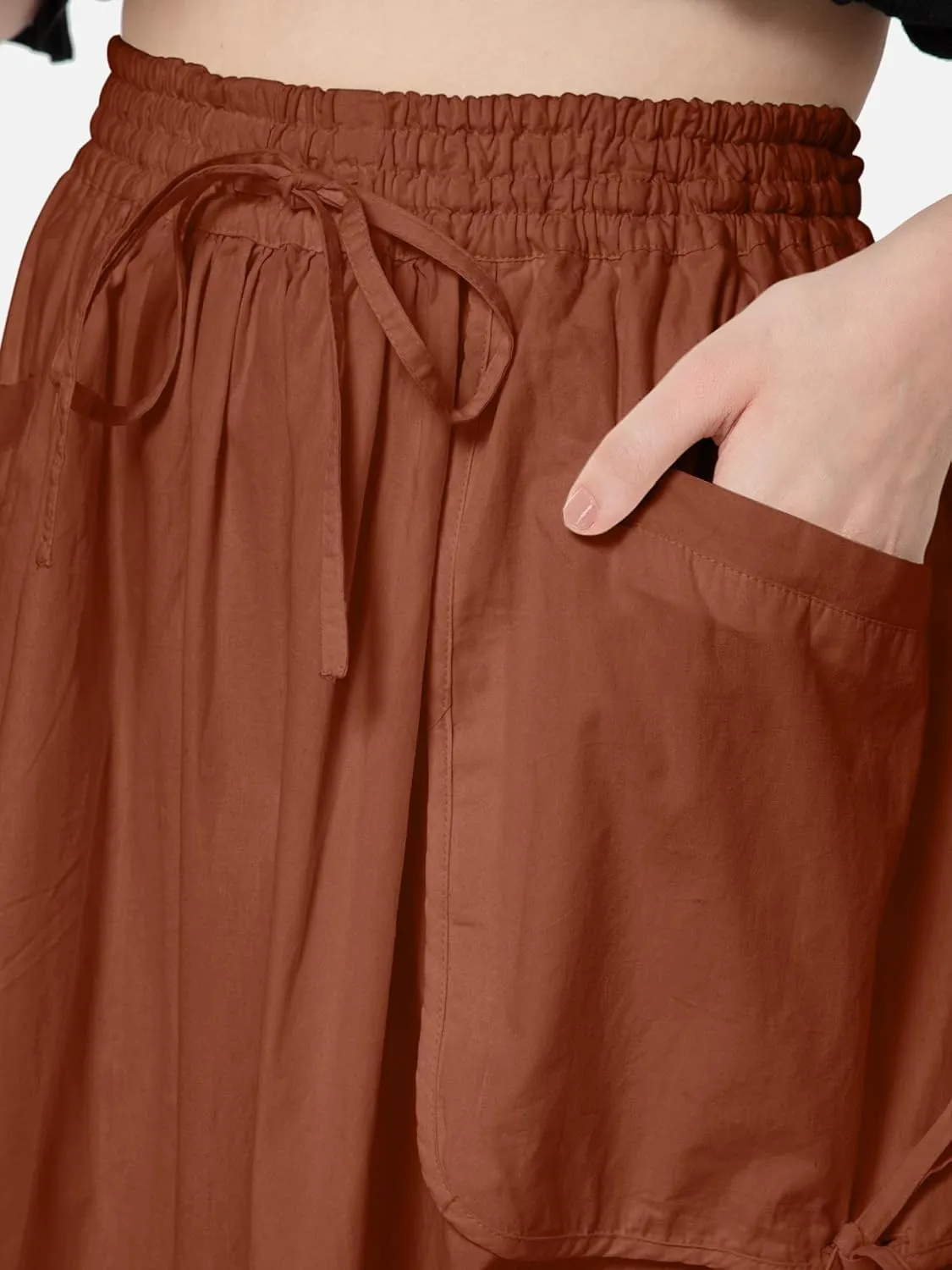 ThePirateDressing Women's 100% Cotton Maxi Boho Bohemian Hippie Gypsy Skirt with Side Hanging Pockets