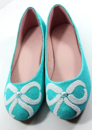 Tiffany Blue Flats with White Bows