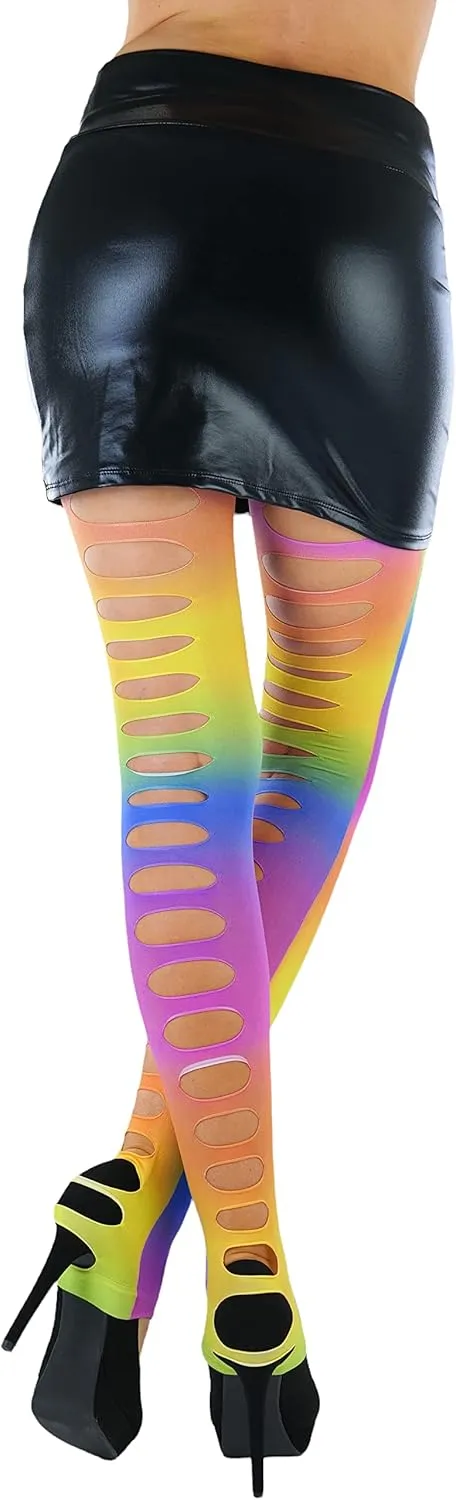 ToBeInStyle Women's Pothole & Slashed Footless Design Leggings