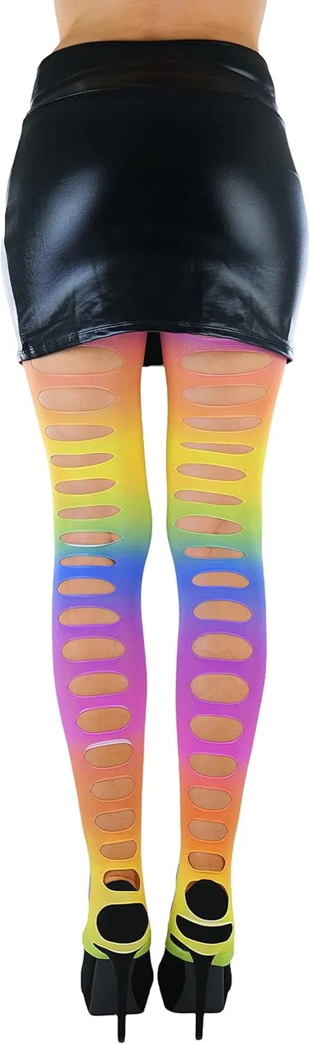 ToBeInStyle Women's Pothole & Slashed Footless Design Leggings