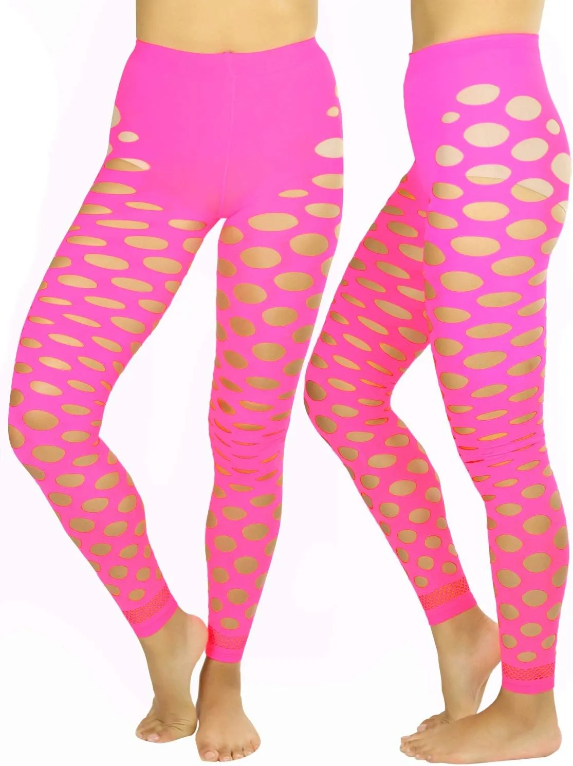 ToBeInStyle Women's Pothole & Slashed Footless Design Leggings