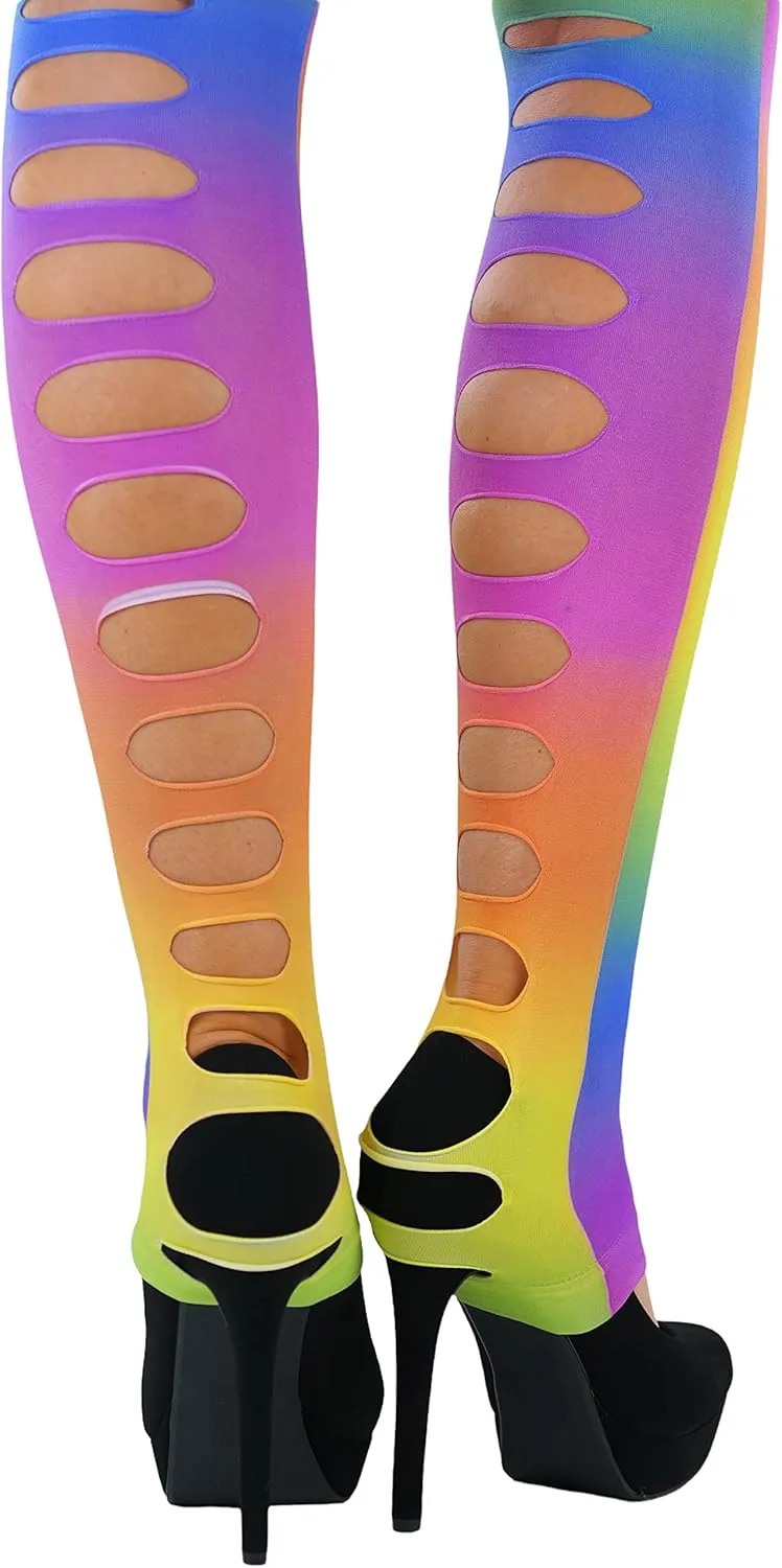 ToBeInStyle Women's Pothole & Slashed Footless Design Leggings