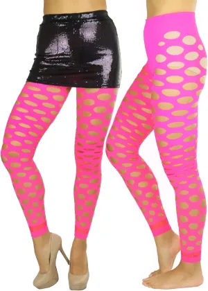 ToBeInStyle Women's Pothole & Slashed Footless Design Leggings