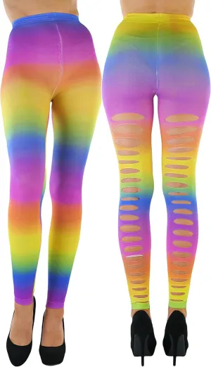 ToBeInStyle Women's Pothole & Slashed Footless Design Leggings