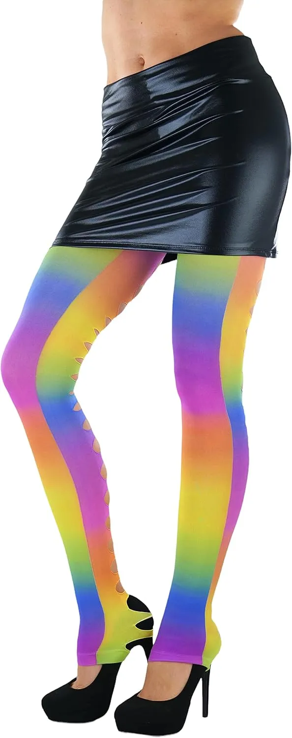 ToBeInStyle Women's Pothole & Slashed Footless Design Leggings