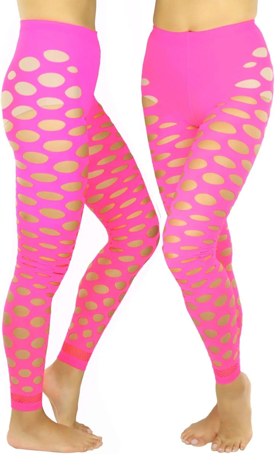 ToBeInStyle Women's Pothole & Slashed Footless Design Leggings
