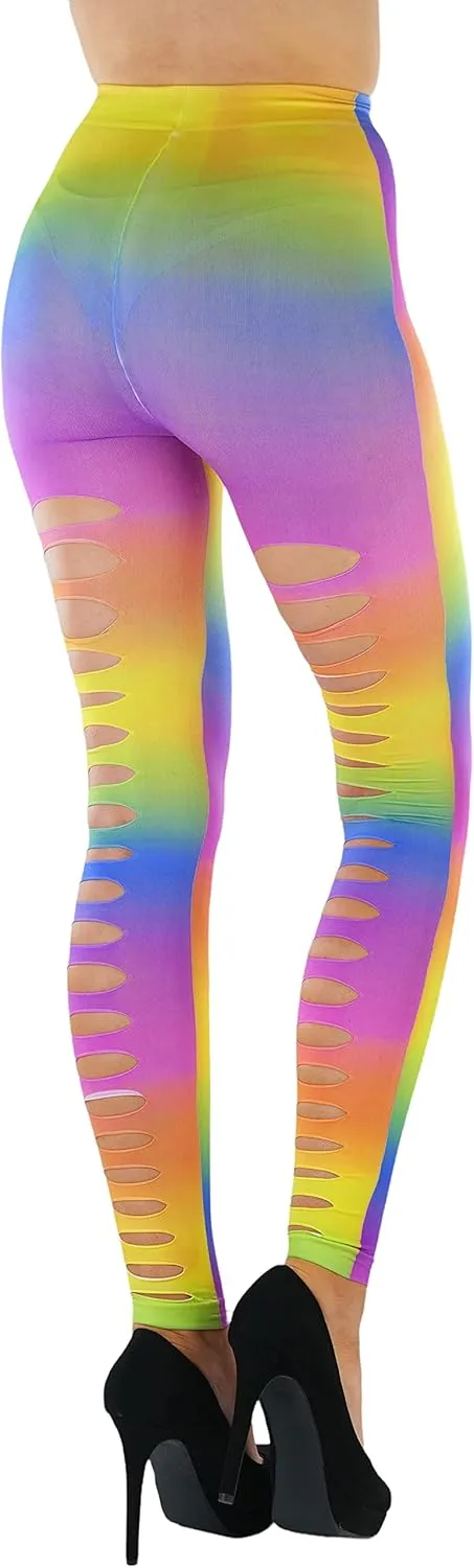 ToBeInStyle Women's Pothole & Slashed Footless Design Leggings