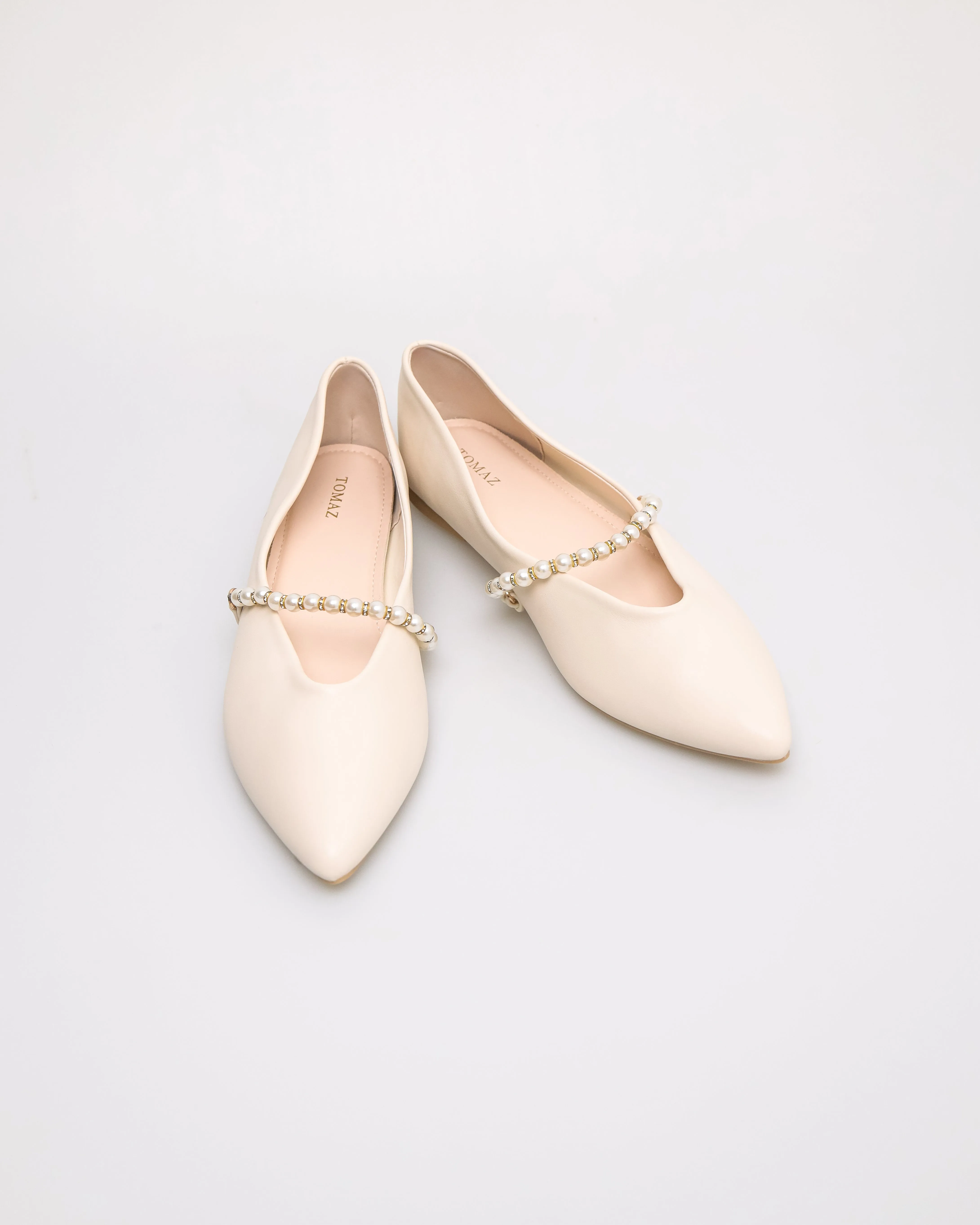 Tomaz YX193 Ladies Plain Pearl Flats