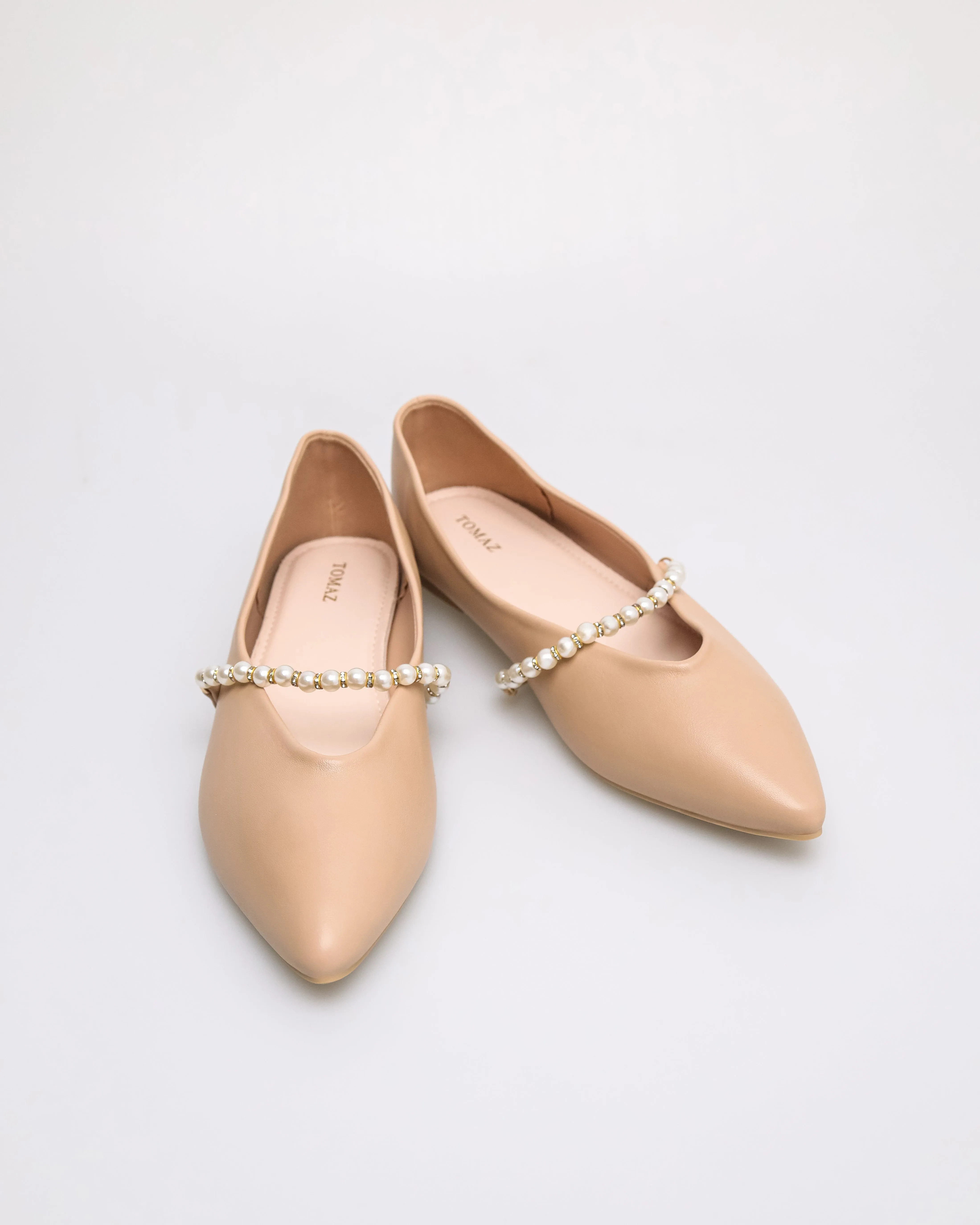 Tomaz YX193 Ladies Plain Pearl Flats