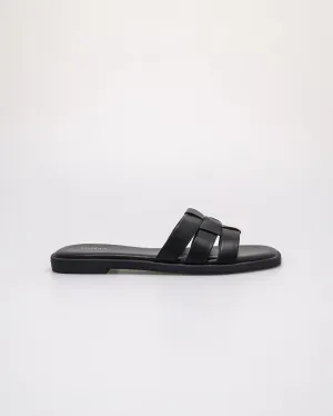 Tomaz YX224 Ladies Petite Weave Flats (Black)