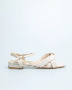 Tomaz YX83 Ladies Twisted Strap Slingback Sandals (Beige)