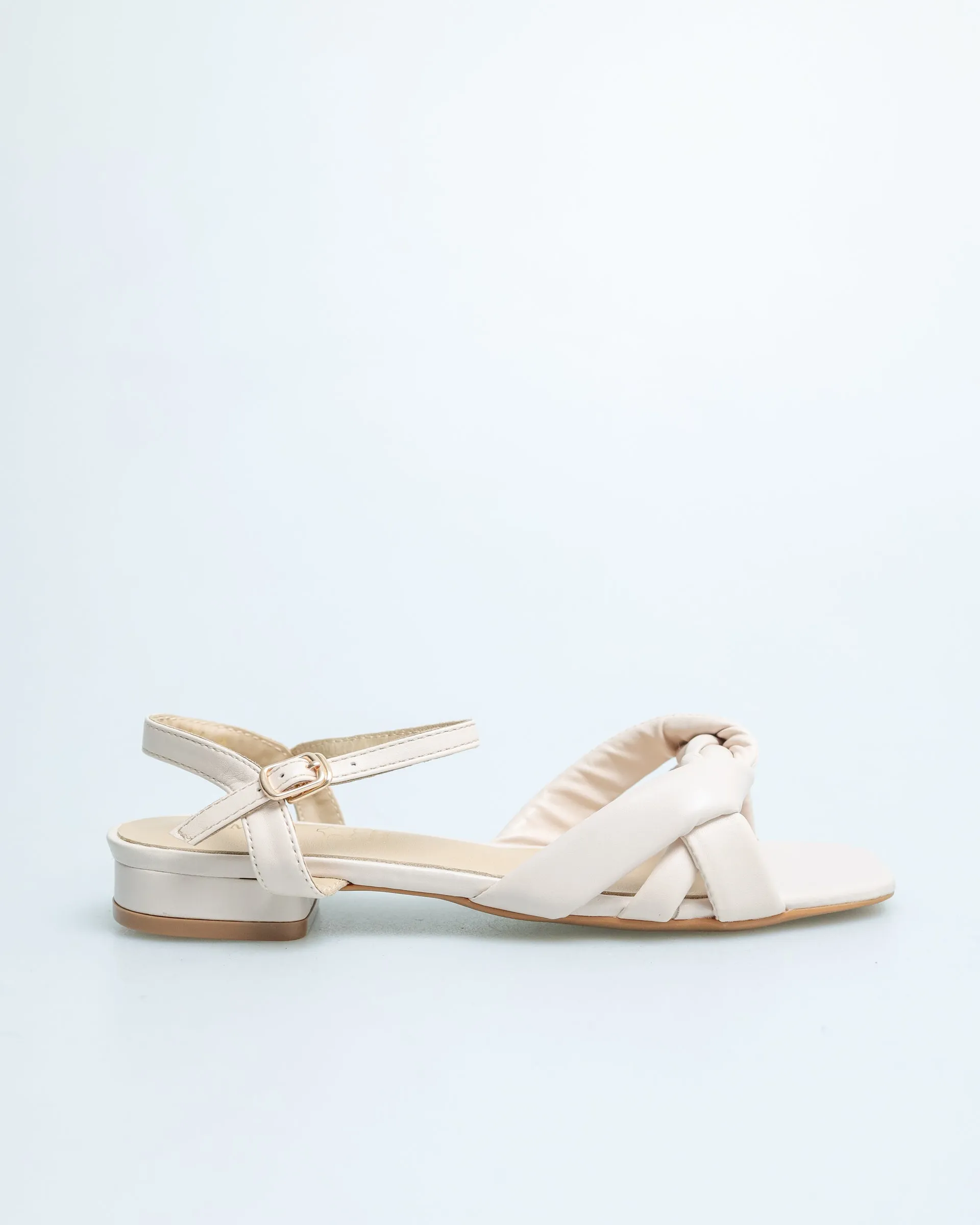 Tomaz YX83 Ladies Twisted Strap Slingback Sandals (Beige)