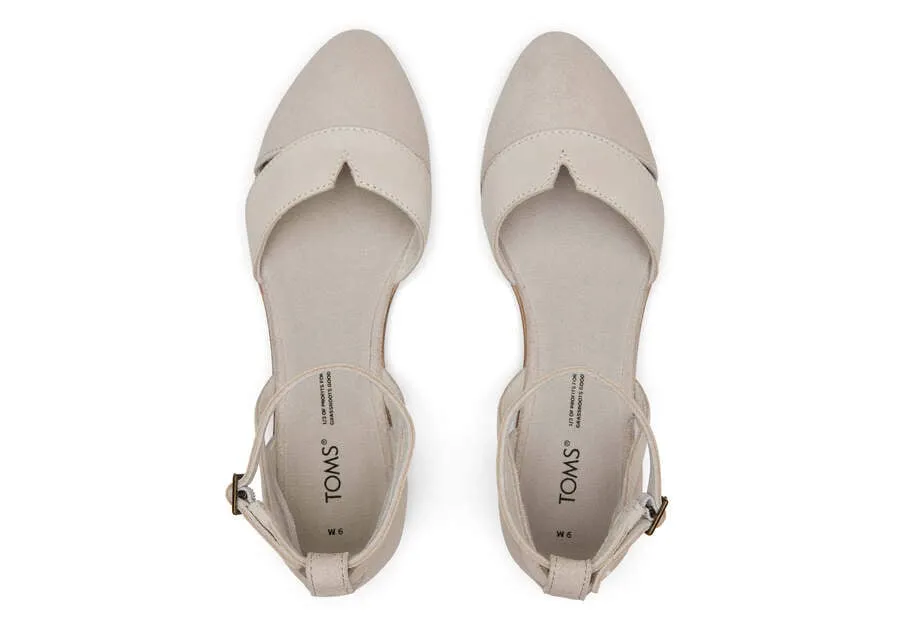 TOMS Womens Juliannah Suede Flat - Pebble Grey