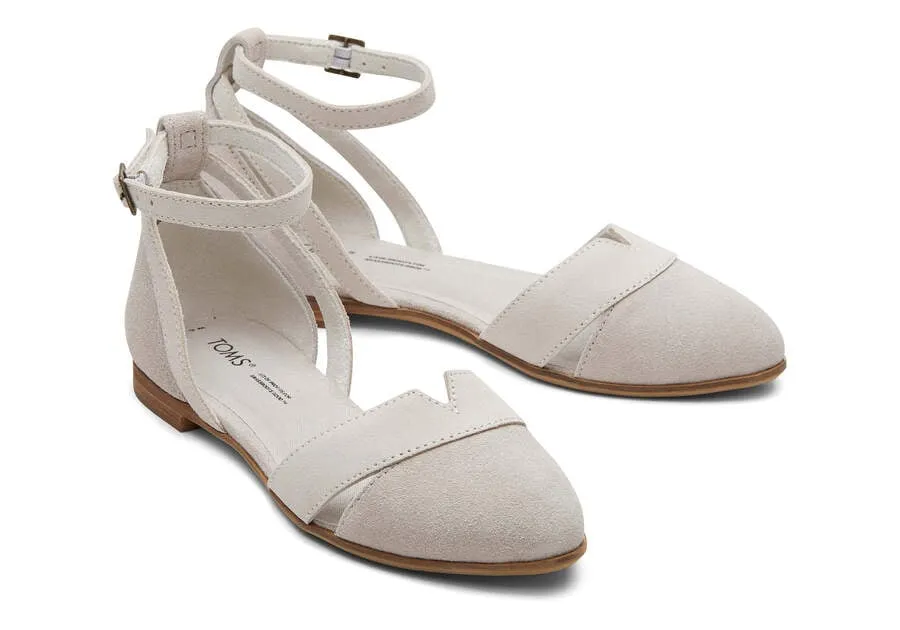 TOMS Womens Juliannah Suede Flat - Pebble Grey