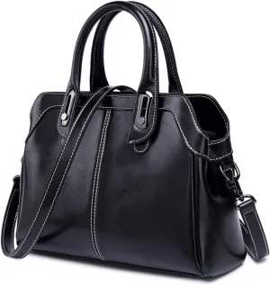Top Handle Bags for Women Retro Genuine Leather Purses and Handbags Stitching Crossbody Tote Satchel Shoulder Bagsbag1025OWOISS