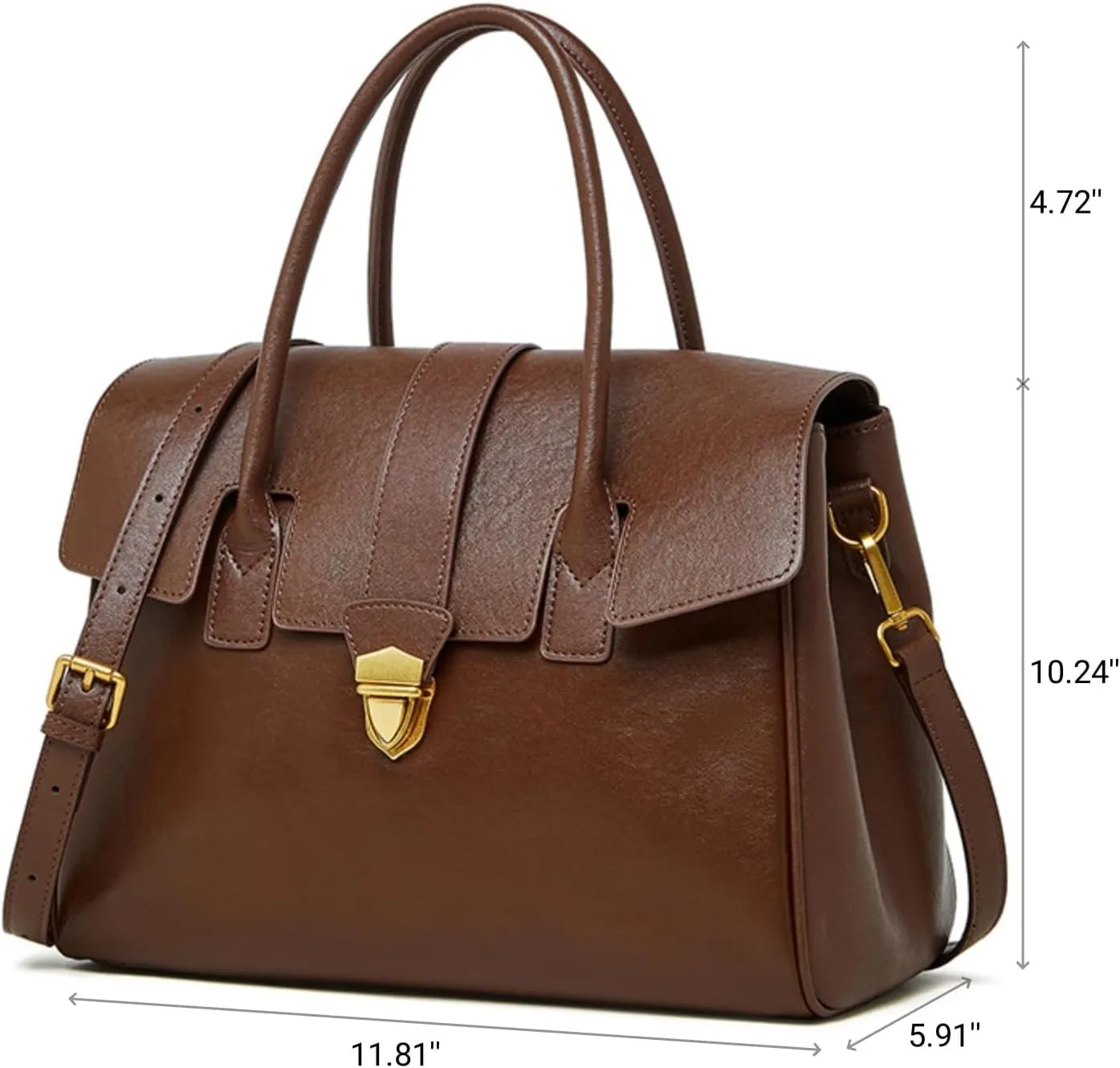 Top handle Handbag for WomenGenuine Leather Tote Retro Satchel Tote bags briefcases fashionable commuter bags
