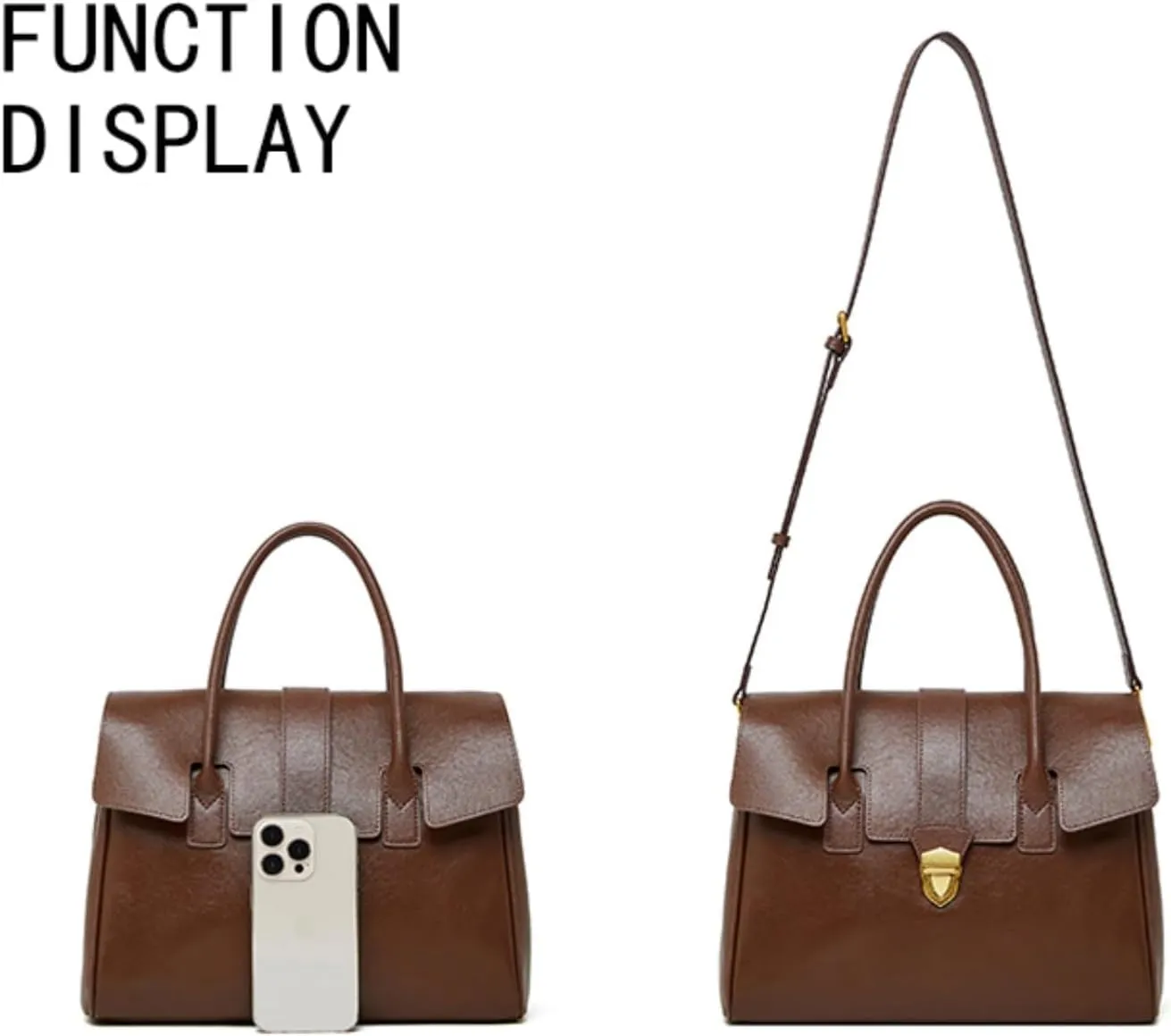 Top handle Handbag for WomenGenuine Leather Tote Retro Satchel Tote bags briefcases fashionable commuter bags