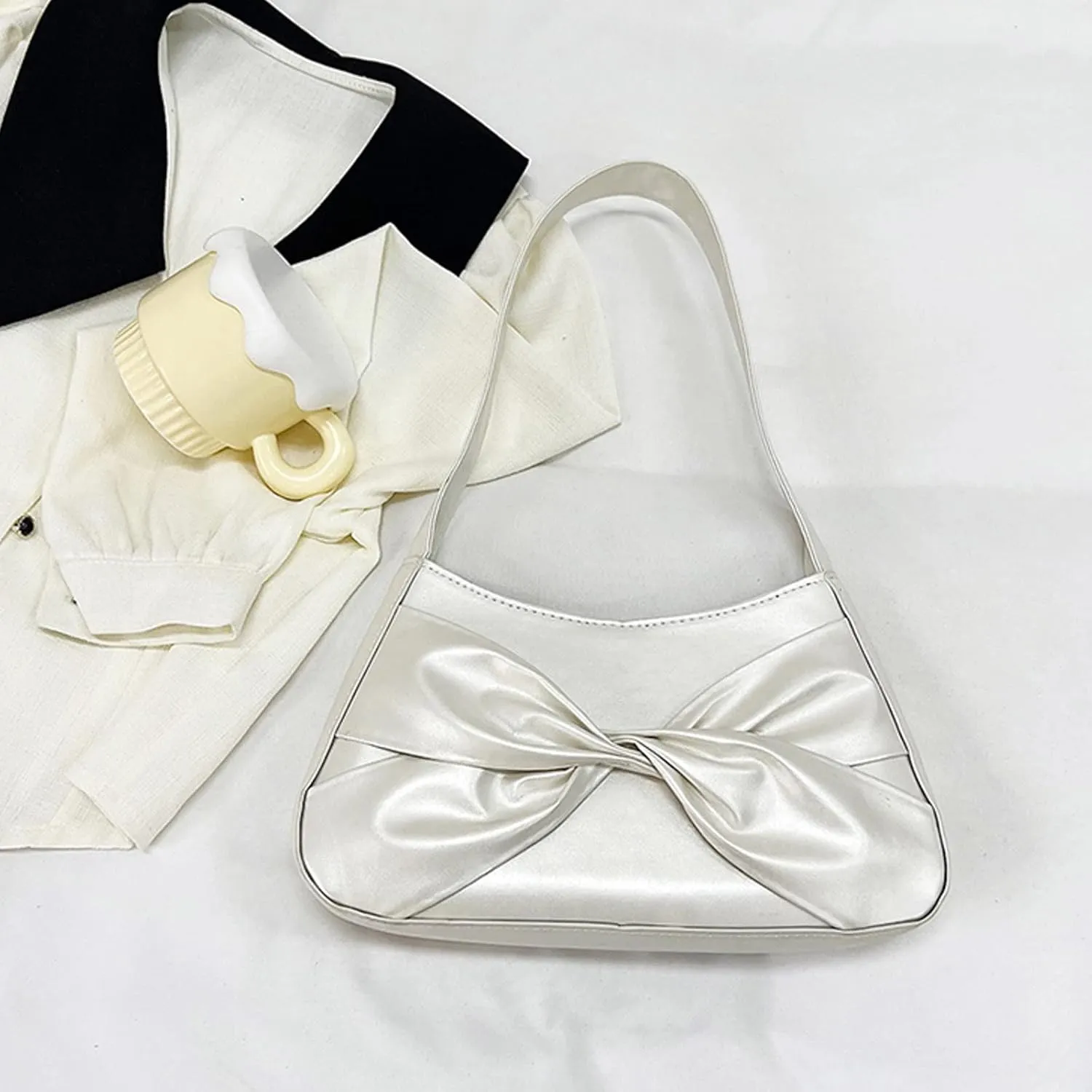 Tote Bag for Women, Crossbody Bags Shoulder Handbag Small Satchel Hobo Bag Purse Hobo, Silver