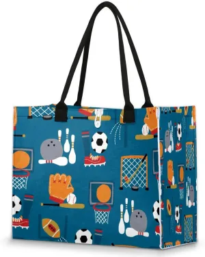 Tote Bag for Women Sports Football Football Bowling Large Beach Bag Reusable Grocery Bags Tote Bag for Work Shopping Travel Beach