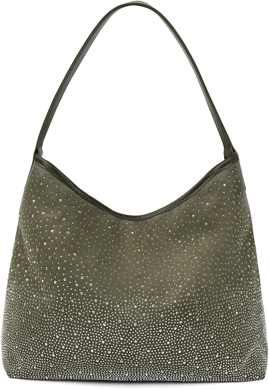 Tote Bags for Women Shiny Rhinestone Evening Hobo Bags Y2K Stylish Shoulder Handbag Satchel Purse with Zip