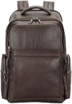 Travel Bags Mens Leather Casual Daypack Laptop Bags Cowhide Backpacks Business Briefcases Hiking Daypacks (Brown)