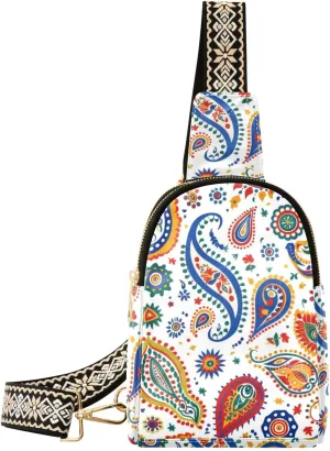 trendy Boho Paisley Coloful bag for woman multipurpose bags fanny pack chest for hiking