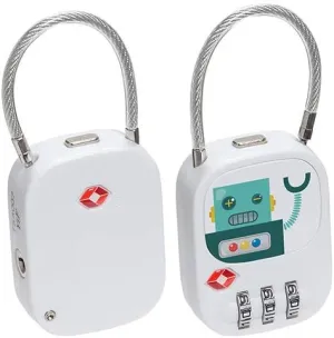 TSA Approved 3Digit Lock with Zinc Alloy Steel Cable,Ideal for Suitcases Luggage Briefcases Computer Bags Schoolbags Backpacks Toolkit Cabinets and Gym Customized Digital Pattern for Adults and Kids