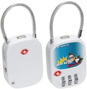 TSA Approved 3Digit Lock with Zinc Alloy Steel Cable,Ideal for Suitcases Luggage Briefcases Computer Bags Schoolbags Backpacks Toolkit Cabinets and Gym Customized Digital Pattern for Adults and Kids