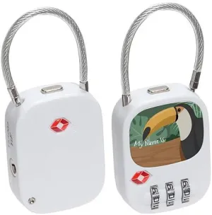 TSA Approved 3Digit Lock with Zinc Alloy Steel Cable,Ideal for Suitcases Luggage Briefcases Computer Bags Schoolbags Backpacks Toolkit Cabinets and Gym Customized Digital Pattern for Adults and Kids