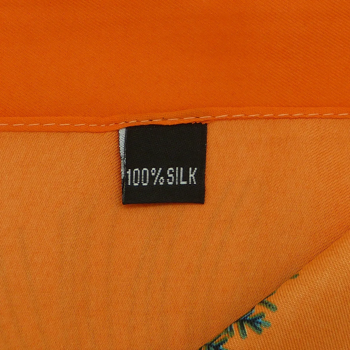 Twill Silk Scarf Women LARGE Feather Shawls Square Bandana Kerchief Foulards 51" Luxury Brand Look Orange