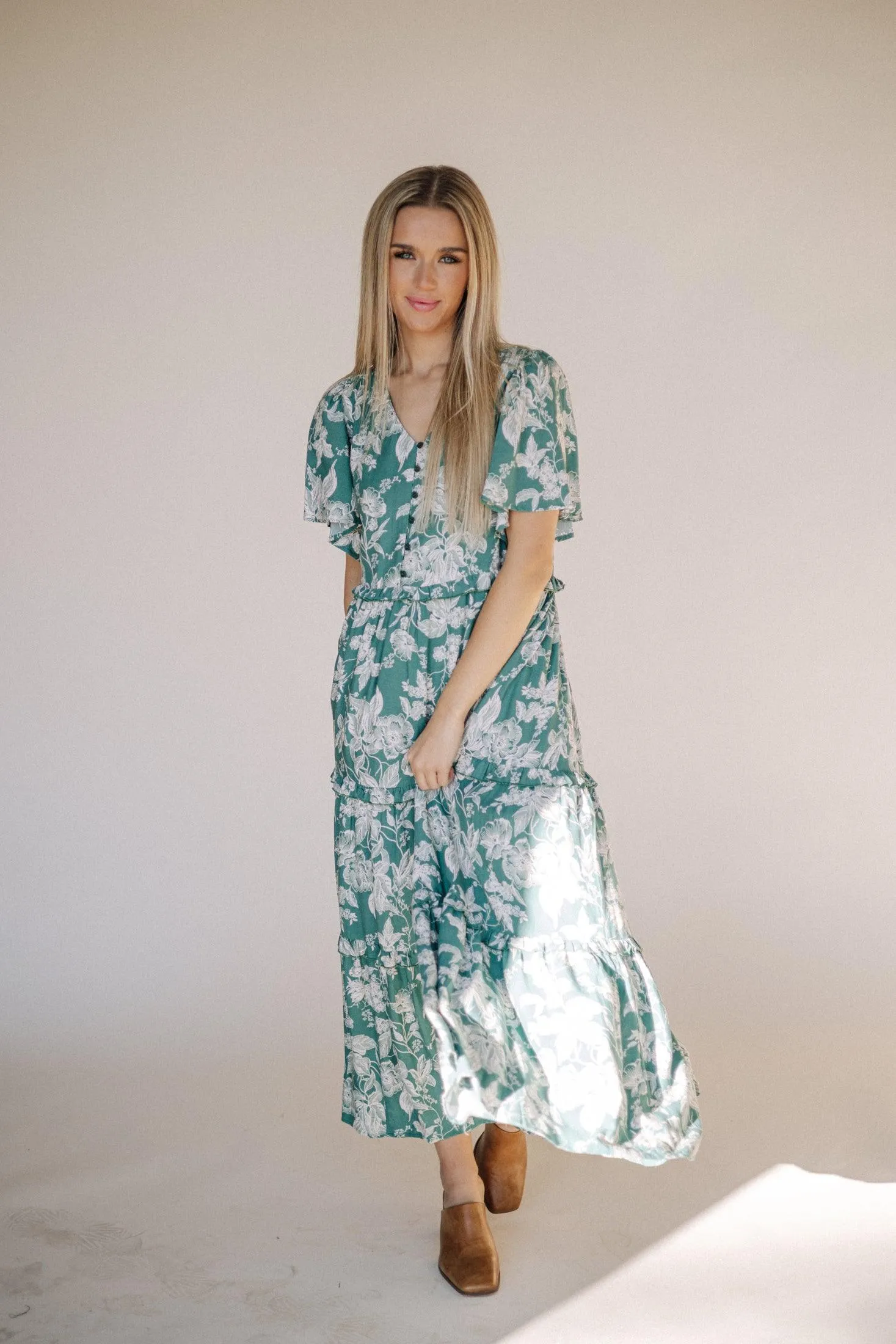 Uma Maxi Dress in Turquoise
