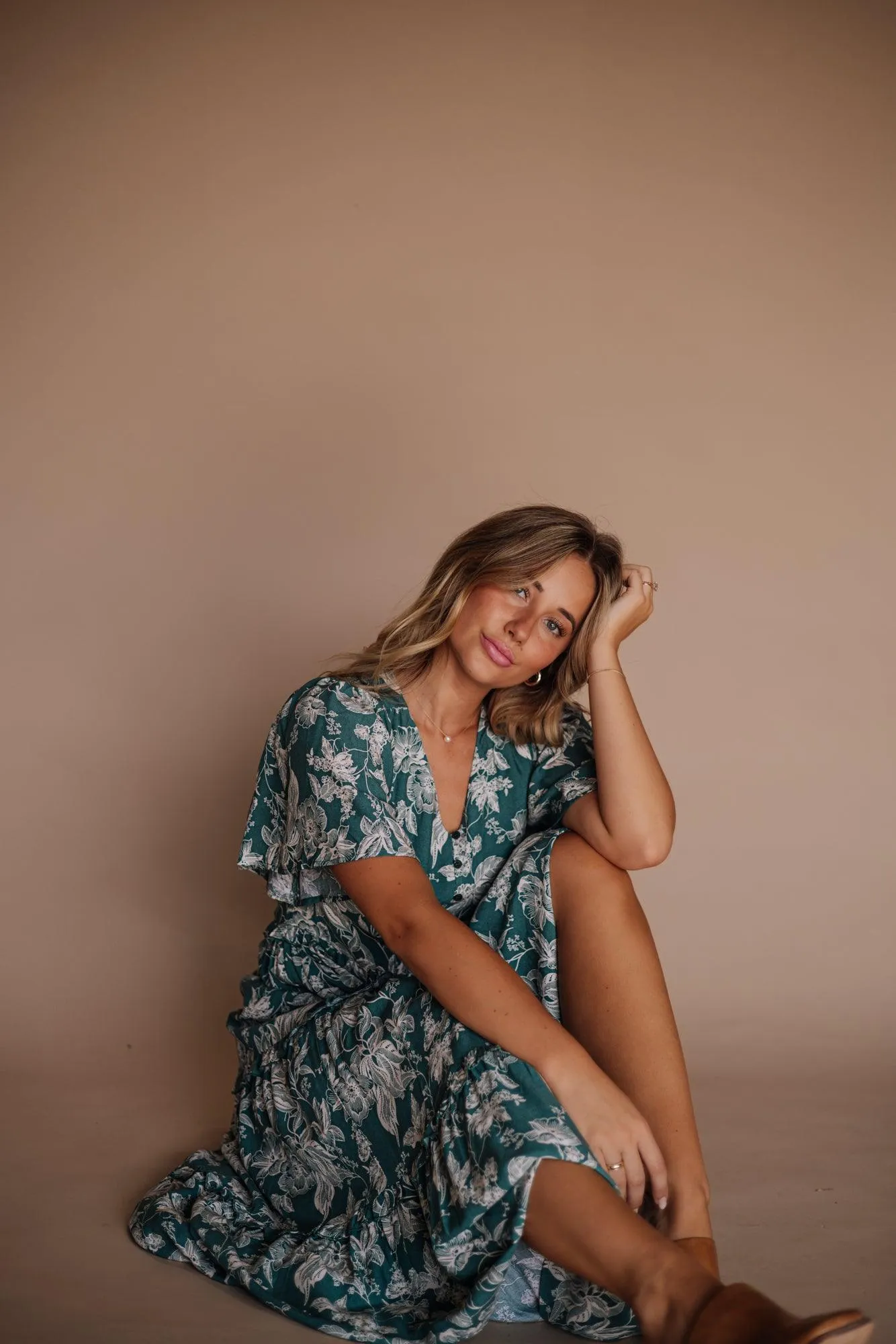 Uma Maxi Dress in Turquoise