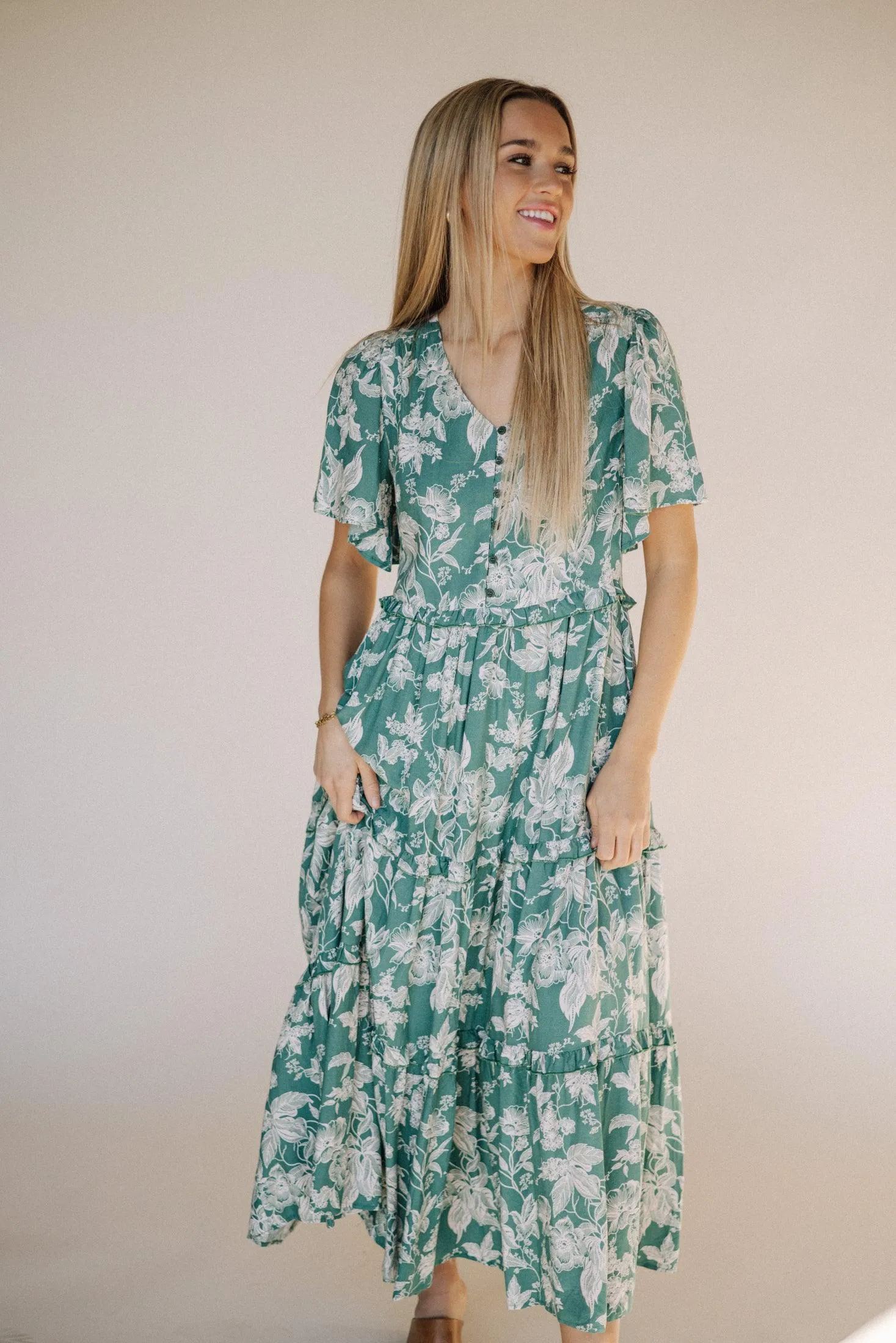 Uma Maxi Dress in Turquoise