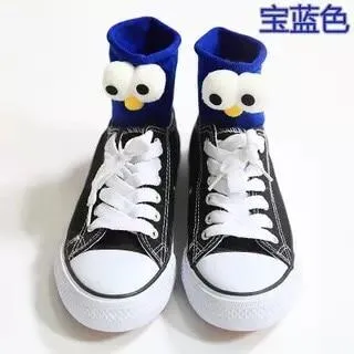 Unisex 3D Eyes Cartoon Design Cotton Socks