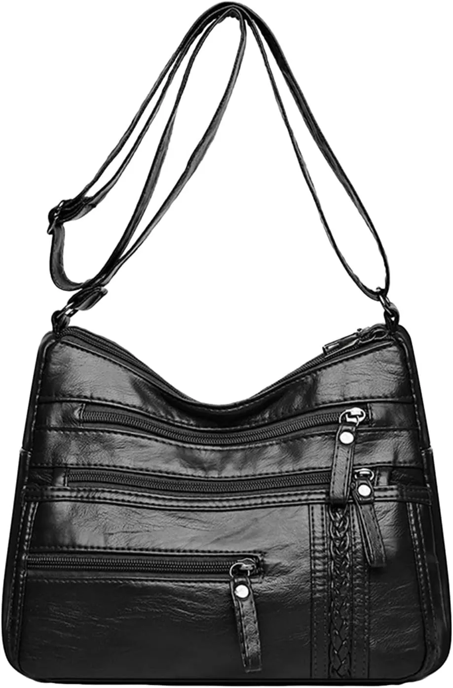 Unisex Hobo Crescent Crossbody Bag for Women Nylon Shoulder Hobo Purse with Adjustable Strap