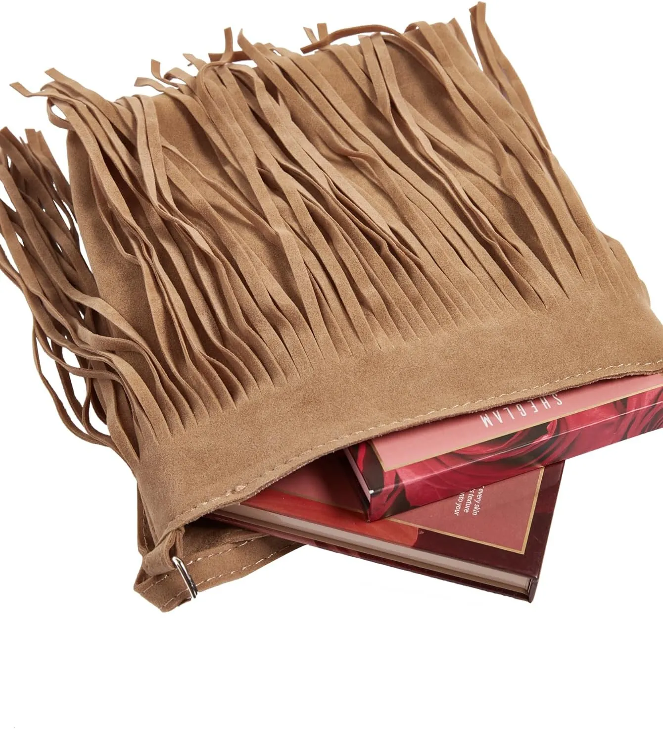 Verdusa Women's Fringe Crossbody Tote Bags Boho Tassel Hobo Shoulder Bag