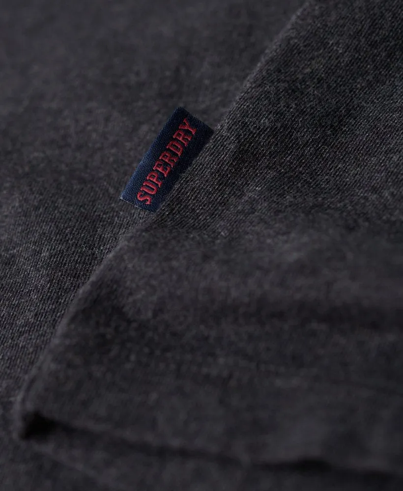 Vintage Logo Emb Tee-Raven Black Marl