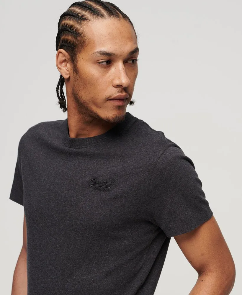 Vintage Logo Emb Tee-Raven Black Marl
