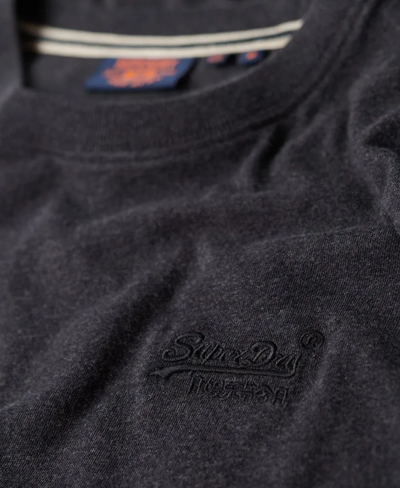 Vintage Logo Emb Tee-Raven Black Marl
