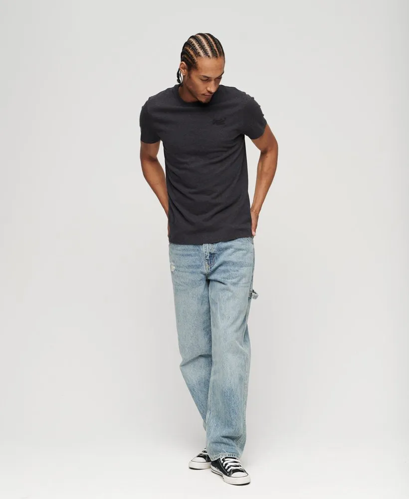 Vintage Logo Emb Tee-Raven Black Marl
