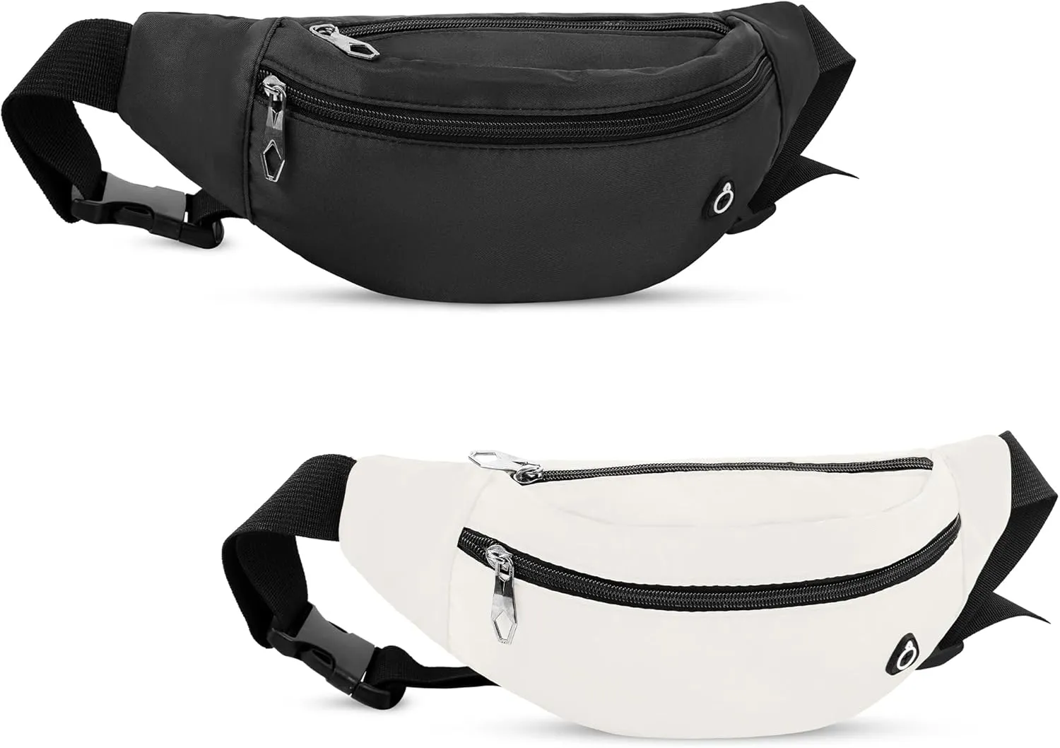 Viqueen Fashion Fanny Packs For Men and Women Foldie Crossbody Bag with Zipper and Pockets Water Resistant,Hands Free Phone Carrying Black Beige