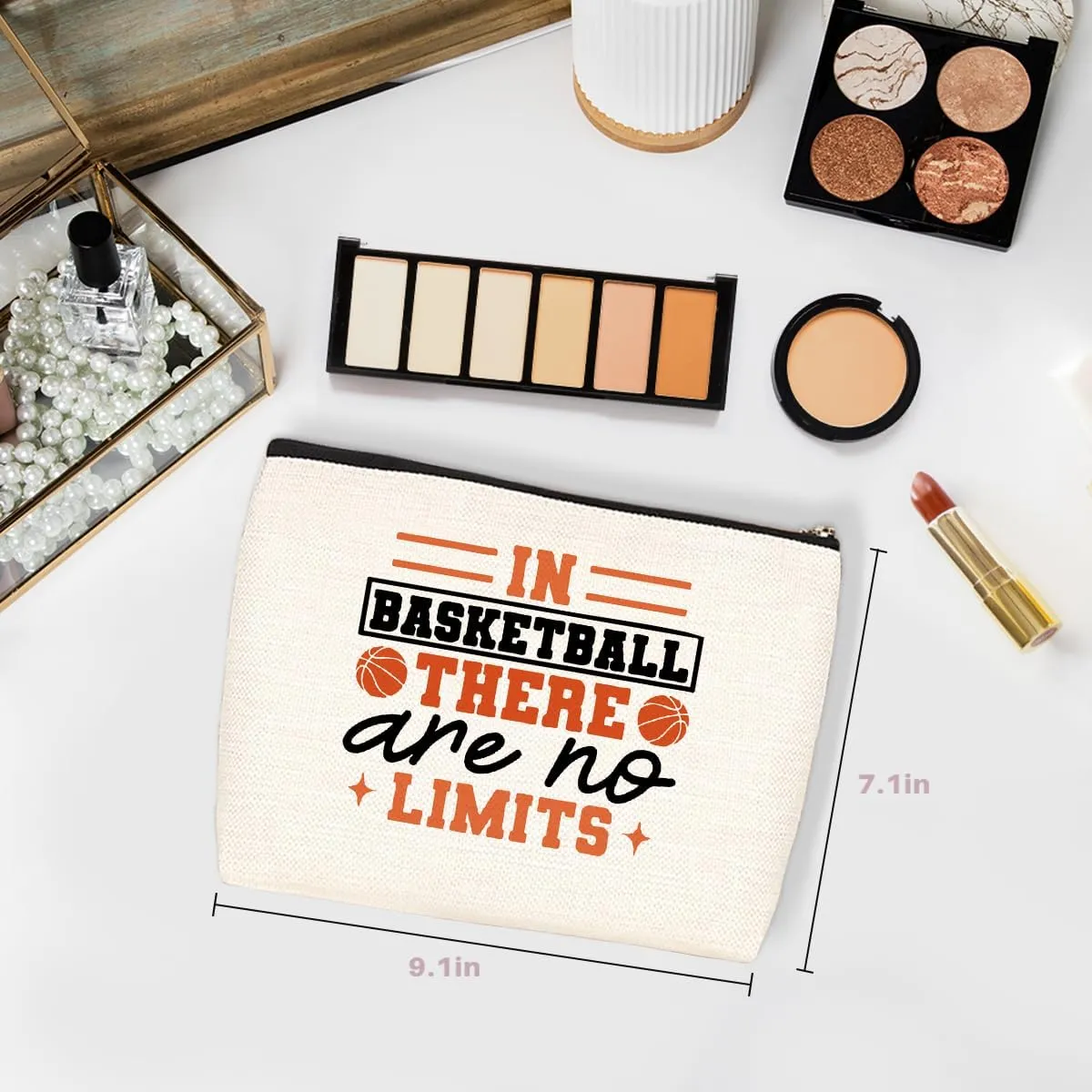 Wenboco Basketball Gifts Inspirational Makeup Bag Basketball Stuff Accessories for Women Basketball Sports Fans Girls Christmas Graduation Cosmetic Bag Basketball Coach Gifts Basketball Team Gifts